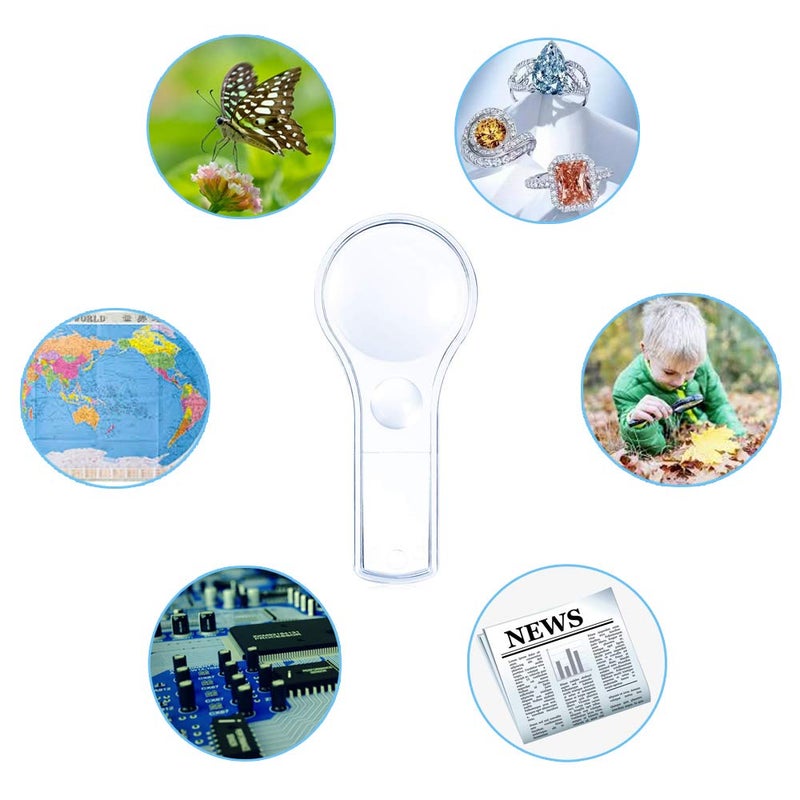 IRCHLYN 24 Pack Plastic Magnifier, Mini Magnifying Glass 5X and 15X Handheld Reading for Kids Home, Classroom, Outdoor Science Observation Hand Lens IRCHLYN - Image 3